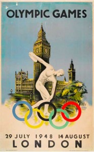 Official poster for London Olympic Games 1948 Walter Herz 185x300 Official poster for London Olympic Games, 1948, Walter Herz