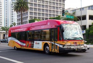 gasoline hybrid bus long beach california public transportation electric 300x202 gasoline hybrid bus long beach california public transportation electric