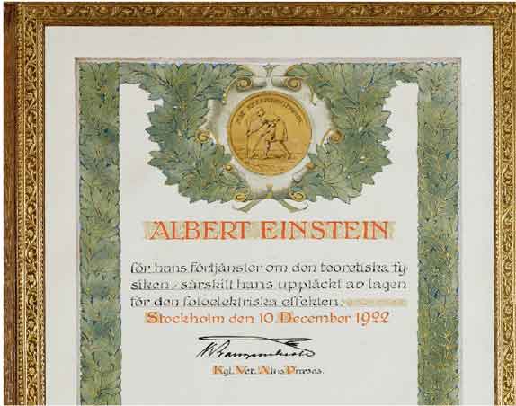 Images Of Albert Einstein s 1921 Nobel Prize Medal And Certificate 1X57